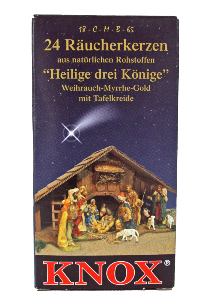 Räuchermännchen mit Korb und Räucherkerzen „Heilige drei Könige“